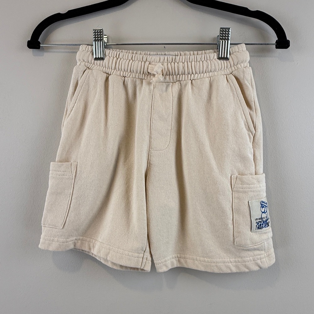 Sovereign Code Shorts Boys 6 Cream Streetwear Cargo Graphic Sweat Shorts